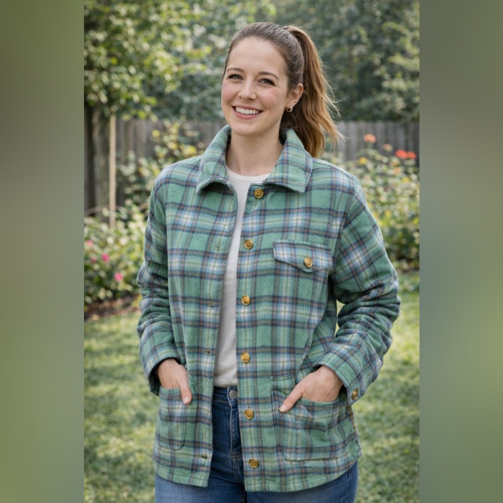 American Eagle Plaid Fleece Shacket